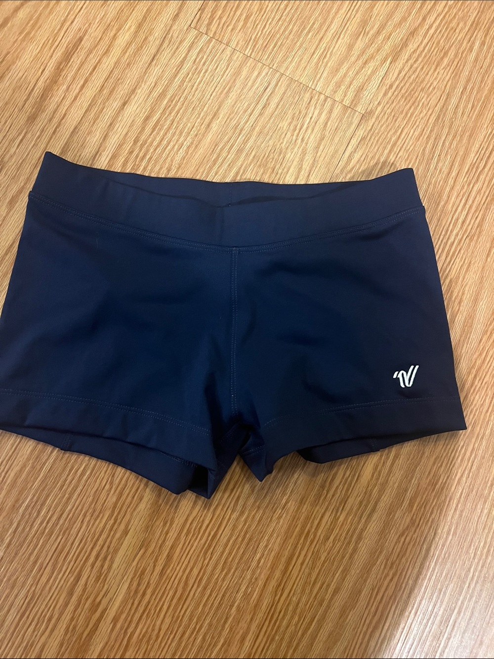 Navy Youth Large Varsity Cheer Shorts with Subtle Logo